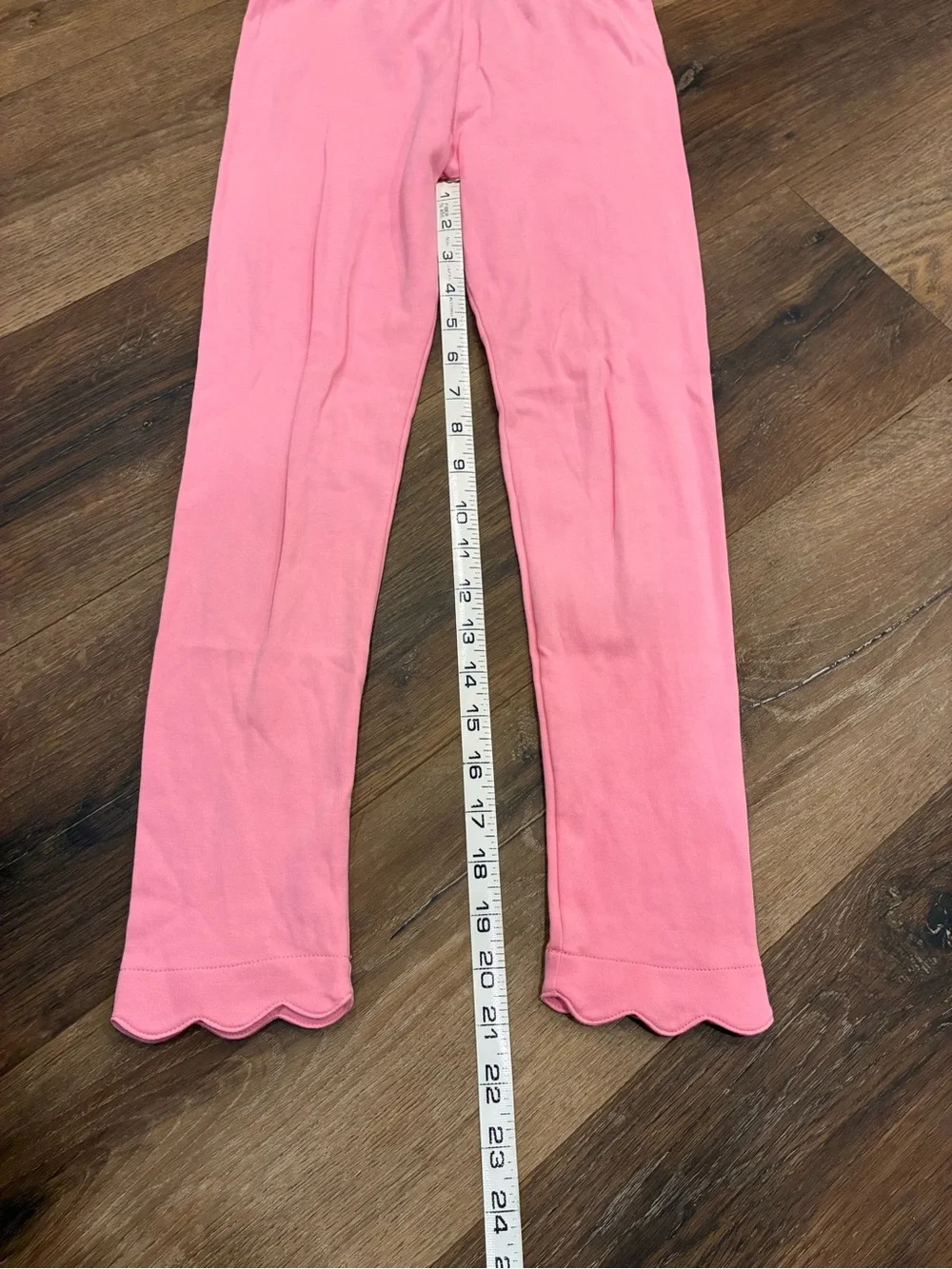 James & Lottie Bubblegum Pink Basic Knit Leggings Scallops Bottoms Pima 10 Girl